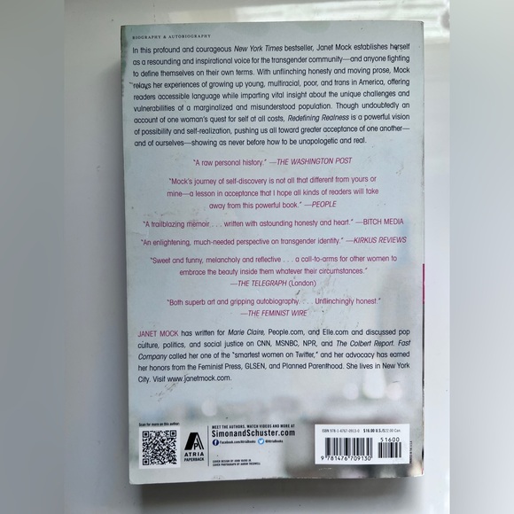 Janet Mock Redefining Realness Paperback Biography Autobiography Preloved - Picture 4 of 7